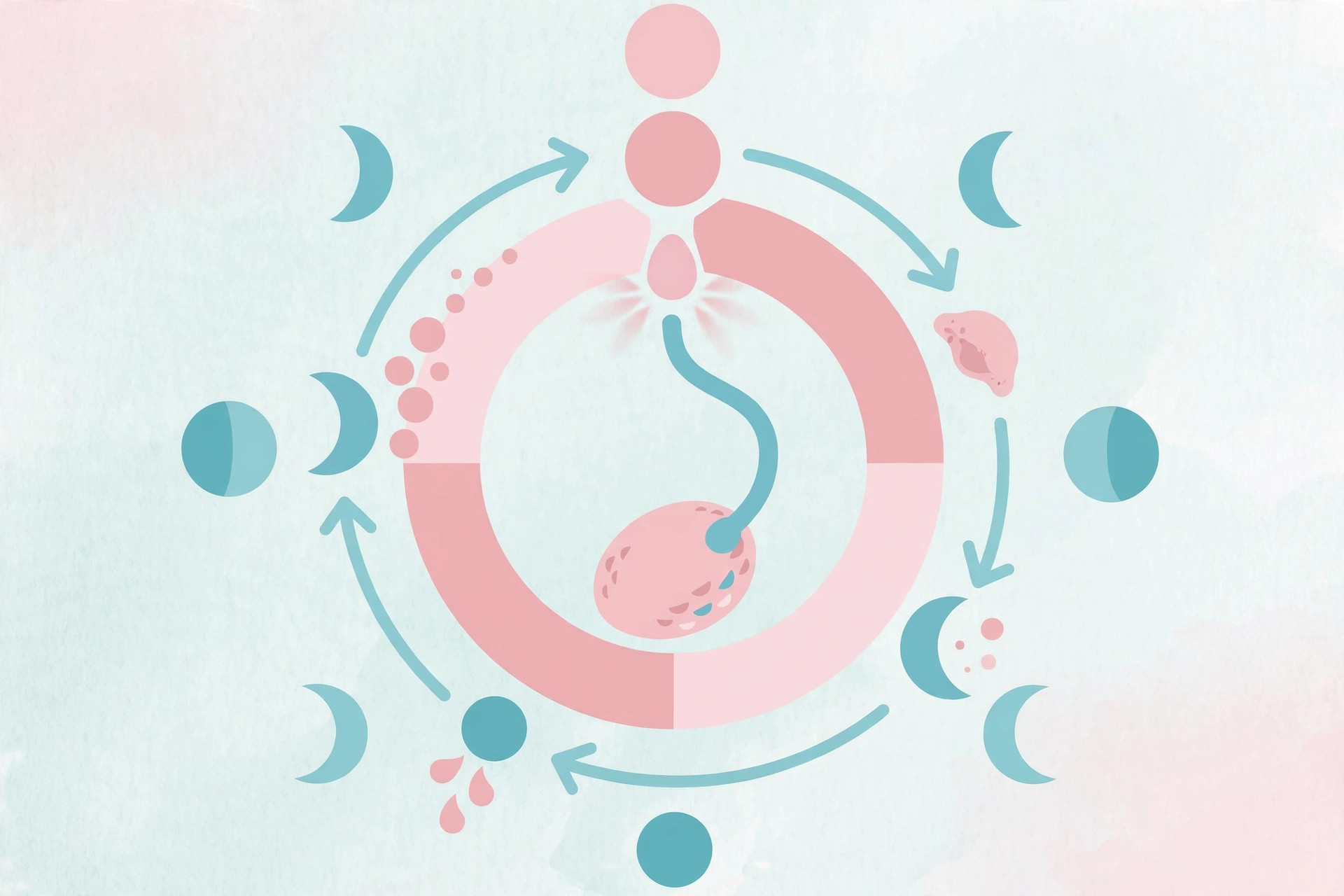 Mid-cycle timing diagram showing where ovulation cramps occur in the menstrual cycle